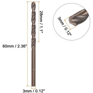 Unique 12pcs Cobalt Drill Bits M35 Twist Drill Bit Straight Jobber Drill Bits 3mmx60mm Unique 12pcs Cobalt Drill Bits M35 Twist Drill Bit Straight Jobber Drill Bits 3mmx60mm