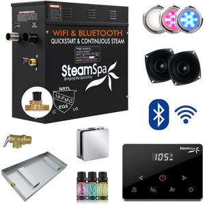 SteamSpa Black Series 4.5KW Steam Bath Generator with Fully Wireless Remote, BLUETOOTH, WIFI, and Auto Drain - 4.5 KW Chrome 4.5 KW SteamSpa Black Series 4.5KW Steam Bath Generator with Fully Wireless Remote, BLUETOOTH, WIFI, and Auto Drain - 4.5 KW Chrome 4.5 KW