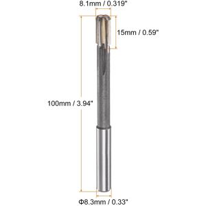 Unique 8.1mm H7 Tungsten Carbide Tip Straight Flutes Lathe Machine Chucking Reamer Gray 8.1mm Unique 8.1mm H7 Tungsten Carbide Tip Straight Flutes Lathe Machine Chucking Reamer Gray 8.1mm