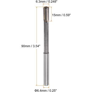 Unique 2pcs 6.3mm H7 Tungsten Carbide Tip Straight Flutes Lathe Machine Chucking Reamer Gray 6.3mm Unique 2pcs 6.3mm H7 Tungsten Carbide Tip Straight Flutes Lathe Machine Chucking Reamer Gray 6.3mm