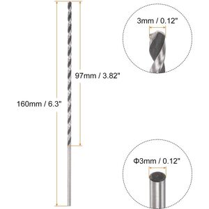 Unique 6542 High-speed Steel 1.5mm Twist Drill Bit 160mm Length Black Oxide 3mmx160mm Unique 6542 High-speed Steel 1.5mm Twist Drill Bit 160mm Length Black Oxide 3mmx160mm