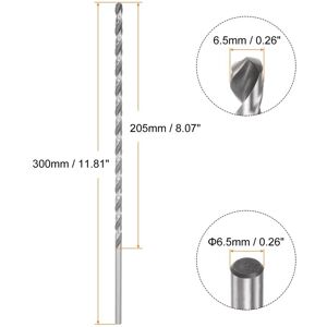 Unique 6542 High-speed Steel Twist Drill Bit 300mm Length Black Oxide 6.5mmx300mm Unique 6542 High-speed Steel Twist Drill Bit 300mm Length Black Oxide 6.5mmx300mm