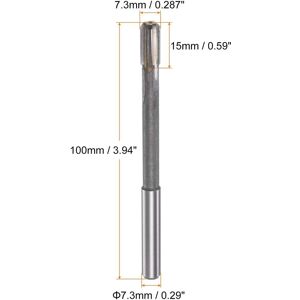 Unique 7.3mm H7 Tungsten Carbide Tip Straight Flutes Lathe Machine Chucking Reamer Gray 7.3mm Unique 7.3mm H7 Tungsten Carbide Tip Straight Flutes Lathe Machine Chucking Reamer Gray 7.3mm