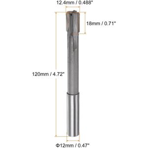 Unique 12.4mm H7 Tungsten Carbide Tip Straight Flutes Lathe Machine Chucking Reamer Gray 12.4mm Unique 12.4mm H7 Tungsten Carbide Tip Straight Flutes Lathe Machine Chucking Reamer Gray 12.4mm
