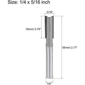Unique Router Bit 1/4 Shank 5/16 Cutting Dia 2 Straight Flutes Carbide Cutter Tool 4pcs - 1/4x5/16 1/4x5/16 Unique Router Bit 1/4 Shank 5/16 Cutting Dia 2 Straight Flutes Carbide Cutter Tool 4pcs - 1/4x5/16 1/4x5/16