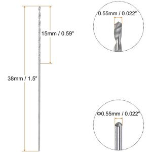 Unique 2pcs 0.5mm C3/K10 Tungsten Carbide Precision Straight Shank Twist Drill Bit - Silver Tone 0.55mm Unique 2pcs 0.5mm C3/K10 Tungsten Carbide Precision Straight Shank Twist Drill Bit - Silver Tone 0.55mm