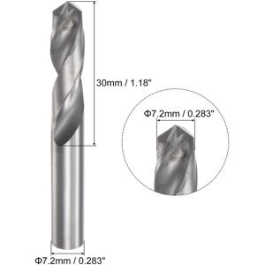 Unique 7mm C2/K20 Tungsten Carbide Straight Shank Spiral Flutes Twist Drill Bit - Silver Tone 7.2mm Unique 7mm C2/K20 Tungsten Carbide Straight Shank Spiral Flutes Twist Drill Bit - Silver Tone 7.2mm