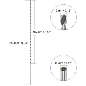 Unique 2pcs 6542 High-speed Steel Twist Drill Bit Black Oxide 3mmx250mm Unique 2pcs 6542 High-speed Steel Twist Drill Bit Black Oxide 3mmx250mm