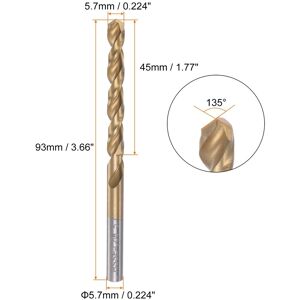 Unique Titanium Coated M42 High Speed Steel Cobalt (HSS) Twist Drill Bit 1pcs 5.7mm Unique Titanium Coated M42 High Speed Steel Cobalt (HSS) Twist Drill Bit 1pcs 5.7mm