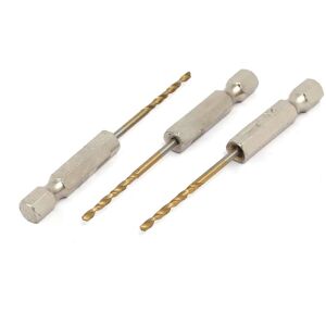 Unique 2mm Drilling Dia 2 Flutes HSS 1/4-inch Hex Shank Twist Drill Bit 3pcs - Gold Tone,Silver Tone Gold Tone,Silver Tone Unique 2mm Drilling Dia 2 Flutes HSS 1/4-inch Hex Shank Twist Drill Bit 3pcs - Gold Tone,Silver Tone Gold Tone,Silver Tone
