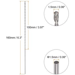 Unique 2pcs 6542 High-speed Steel Twist Drill Bit 160mm Length Black Oxide 1.5mmx160mm Unique 2pcs 6542 High-speed Steel Twist Drill Bit 160mm Length Black Oxide 1.5mmx160mm