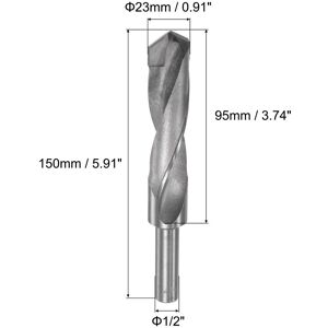 Unique 16mm Reduced Shank Cemented Carbide Twist Drill Bits, 1/2 Inch Straight Shank 23 x 150mm Unique 16mm Reduced Shank Cemented Carbide Twist Drill Bits, 1/2 Inch Straight Shank 23 x 150mm