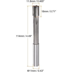 Unique 11.8mm H7 Tungsten Carbide Tip Straight Flutes Lathe Machine Chucking Reamer Gray 11.8mm Unique 11.8mm H7 Tungsten Carbide Tip Straight Flutes Lathe Machine Chucking Reamer Gray 11.8mm