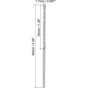 Unique Carbide Spiral Flute Straight Shank Twist Drill Bit Tool 1.7mm Unique Carbide Spiral Flute Straight Shank Twist Drill Bit Tool 1.7mm