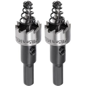 Unique 2 Pcs 18.5mm HSS Drill Bit Hole Saw Cutter for Metal Alloy Wood - Black, Silver Tone Black, Silver Tone 18.5mm Unique 2 Pcs 18.5mm HSS Drill Bit Hole Saw Cutter for Metal Alloy Wood - Black, Silver Tone Black, Silver Tone 18.5mm