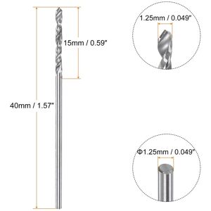 Unique 4pcs C3/K10 Tungsten Carbide Precision Straight Shank Twist Drill Bit - Silver Tone 1.25mm Unique 4pcs C3/K10 Tungsten Carbide Precision Straight Shank Twist Drill Bit - Silver Tone 1.25mm