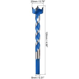Unique Forstner Wood Boring Drill Bit 20mm Dia Hex Shank Cutting for Wood Tool - Blue,Silver Blue,Silver Unique Forstner Wood Boring Drill Bit 20mm Dia Hex Shank Cutting for Wood Tool - Blue,Silver Blue,Silver