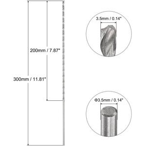 Unique 3.5mm Twist Drill Bits, High-Speed Steel Extra Long Drill Bit 300mm Length - 3.5x300mm Silver Tone 3.5x300mm Unique 3.5mm Twist Drill Bits, High-Speed Steel Extra Long Drill Bit 300mm Length - 3.5x300mm Silver Tone 3.5x300mm