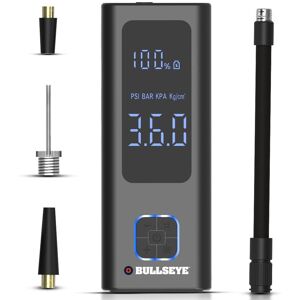Bullseye Pocket Air Tire Inflator Powerbank Electric Air Compressor Portable Pump Black 1.75 In. L X 2.5 In. W X 7.0 In. H Bullseye Pocket Air Tire Inflator Powerbank Electric Air Compressor Portable Pump Black 1.75 In. L X 2.5 In. W X 7.0 In. H