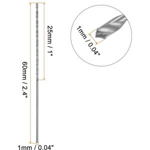 Unique 20pcs Extra Long Drill Bits, HSS High Speed Steel Drill Bit 1.0mmx60mm Unique 20pcs Extra Long Drill Bits, HSS High Speed Steel Drill Bit 1.0mmx60mm