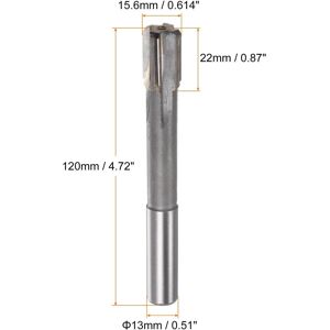 Unique 15.6mm H7 Tungsten Carbide Tip Straight Flutes Lathe Machine Chucking Reamer Gray 15.6mm Unique 15.6mm H7 Tungsten Carbide Tip Straight Flutes Lathe Machine Chucking Reamer Gray 15.6mm