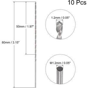 Unique 10 Pcs 1.7mm Mini Twist Drill Bits, High-Speed Steel Extra Long Drill Bit 75mm 0.8x100mm Unique 10 Pcs 1.7mm Mini Twist Drill Bits, High-Speed Steel Extra Long Drill Bit 75mm 0.8x100mm