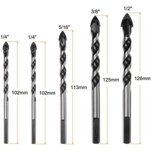 Unique 5pcs Masonry Drill Bit Set 1/4 Black Unique 5pcs Masonry Drill Bit Set 1/4 Black