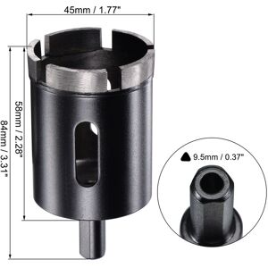 Unique Diamond Core Drill Bits Dry or Wet for Concrete Brick Block Masonry - Black 1.77 Unique Diamond Core Drill Bits Dry or Wet for Concrete Brick Block Masonry - Black 1.77
