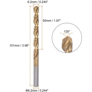 Unique 2pcs 5.1mm Titanium Coated M42 High Speed Steel 8% Cobalt (HSS) Twist Drill Bits 6.2mm Unique 2pcs 5.1mm Titanium Coated M42 High Speed Steel 8% Cobalt (HSS) Twist Drill Bits 6.2mm