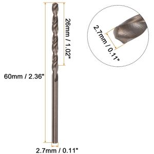 Unique 12pcs Cobalt Drill Bits M35 Twist Drill Bit Straight Jobber Drill Bits 2.7mmx60mm Unique 12pcs Cobalt Drill Bits M35 Twist Drill Bit Straight Jobber Drill Bits 2.7mmx60mm