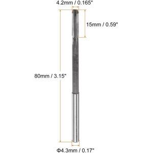Unique 4.2mm H7 Tungsten Carbide Tip Straight Flutes Lathe Machine Chucking Reamer Gray 4.2mm Unique 4.2mm H7 Tungsten Carbide Tip Straight Flutes Lathe Machine Chucking Reamer Gray 4.2mm