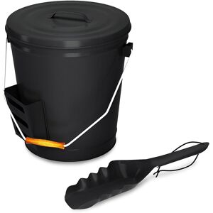 4.75 Gallon Black Ash Bucket with Lid and Shovel-Essential Tools by Home-Complete Black 12.0 In. X 12.0 In. X 13.0 In. 4.75 Gallon Black Ash Bucket with Lid and Shovel-Essential Tools by Home-Complete Black 12.0 In. X 12.0 In. X 13.0 In.