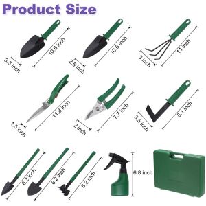 Unique 1 Set Garden Tool Set Plastic Kits for Gardening Green-10 Pcs Unique 1 Set Garden Tool Set Plastic Kits for Gardening Green-10 Pcs