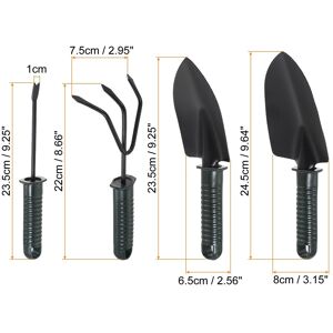 Unique Garden Tool Set, 4 Pcs Carbon Steel Non-slip Handle Shovel Rake Weeder, Grey - Grey, Green Grey, Green Unique Garden Tool Set, 4 Pcs Carbon Steel Non-slip Handle Shovel Rake Weeder, Grey - Grey, Green Grey, Green