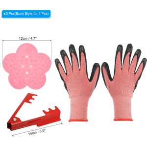 Unique 3Pcs Rose Leaf Thorn Stripper Kit Rose Thorn Stripper Remover and Gloves Pink Unique 3Pcs Rose Leaf Thorn Stripper Kit Rose Thorn Stripper Remover and Gloves Pink