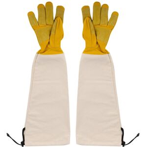 Kings County Tools Long Gardening Gloves with Arm Guard, Medium White and Yellow Medium Kings County Tools Long Gardening Gloves with Arm Guard, Medium White and Yellow Medium