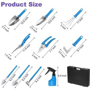Unique 1 Set Garden Tool Set 10 Pieces Plastic Kit for Gardening Planting Blue Unique 1 Set Garden Tool Set 10 Pieces Plastic Kit for Gardening Planting Blue