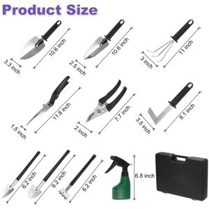 Unique 1 Set Garden Tool Set 10 Pieces Plastic Kits for Gardening, Black Black Unique 1 Set Garden Tool Set 10 Pieces Plastic Kits for Gardening, Black Black