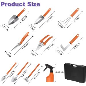Unique 1 Set Garden Tool Set 10 Pieces Plastic Kit for Gardening Planting Orange Unique 1 Set Garden Tool Set 10 Pieces Plastic Kit for Gardening Planting Orange