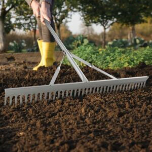 Pure Garden 36in Landscape Rake - Aluminum Metal Rake and Lawn Care Gloves Silver Pure Garden 36in Landscape Rake - Aluminum Metal Rake and Lawn Care Gloves Silver