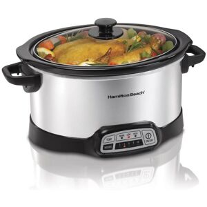Hamilton Beach Silver Programmable 6 Quart Slow Cooker Silver 6-9 Quarts Hamilton Beach Silver Programmable 6 Quart Slow Cooker Silver 6-9 Quarts