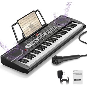 SUGIFT 61-Key Portable Electronic Piano Keyboard with LCD Display & Microphone Black SUGIFT 61-Key Portable Electronic Piano Keyboard with LCD Display & Microphone Black