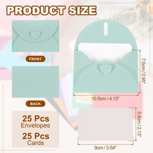 Unique Mini Envelopes with Heart Clasp Blank Note Cards Light Blue Unique Mini Envelopes with Heart Clasp Blank Note Cards Light Blue