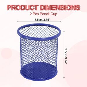 Unique Mesh Pencil Holder, Metal Pen Cup Desk Organizer Makeup Brush Cup Holder for Home, Office, Classroom Blue 0.01 In. W X 0.01 In. H X 0.01 In. D Unique Mesh Pencil Holder, Metal Pen Cup Desk Organizer Makeup Brush Cup Holder for Home, Office, Classroom Blue 0.01 In. W X 0.01 In. H X 0.01 In. D