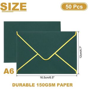 Unique Envelopes, Card V Flap Envelope Round Edge Valentine Envelopes with Gold Border for Office Wedding Card Dark Green A6 Unique Envelopes, Card V Flap Envelope Round Edge Valentine Envelopes with Gold Border for Office Wedding Card Dark Green A6