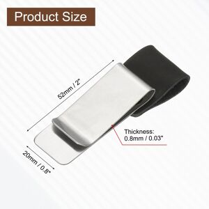Unique Pen Loop for Notebook, Book Clip with Leather Pen Holder for Notebooks Journals Planners - 52x20mm Silver/Black 52x20mm Unique Pen Loop for Notebook, Book Clip with Leather Pen Holder for Notebooks Journals Planners - 52x20mm Silver/Black 52x20mm