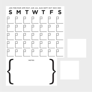 RoomMates Black & White Dry Erase Calendar Peel and Stick Giant Wall Decal Set Black Large RoomMates Black & White Dry Erase Calendar Peel and Stick Giant Wall Decal Set Black Large