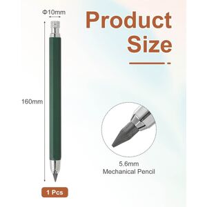 Unique 1pcs Mechanical Pencil 5.6mm, Pencils Mechanical Holder Large Automatic Metal Holder with Sharpener Green Unique 1pcs Mechanical Pencil 5.6mm, Pencils Mechanical Holder Large Automatic Metal Holder with Sharpener Green