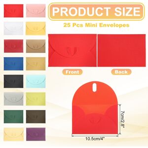 Unique Mini Envelopes, 25 Pack Greeting Card Envelopes with Heart Clasp Red Red Unique Mini Envelopes, 25 Pack Greeting Card Envelopes with Heart Clasp Red Red