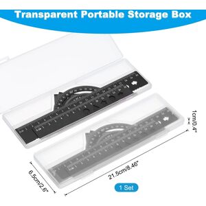 Unique Triangle Ruler Protractor Square and Ruler Set, Aluminum Alloy Ruler, Metal Drafting Ruler Black Unique Triangle Ruler Protractor Square and Ruler Set, Aluminum Alloy Ruler, Metal Drafting Ruler Black